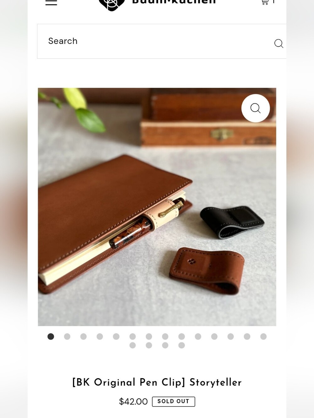 Baum-kuchen BK pen Clip Storyteller Natural Leather Magnetic Pen Holder